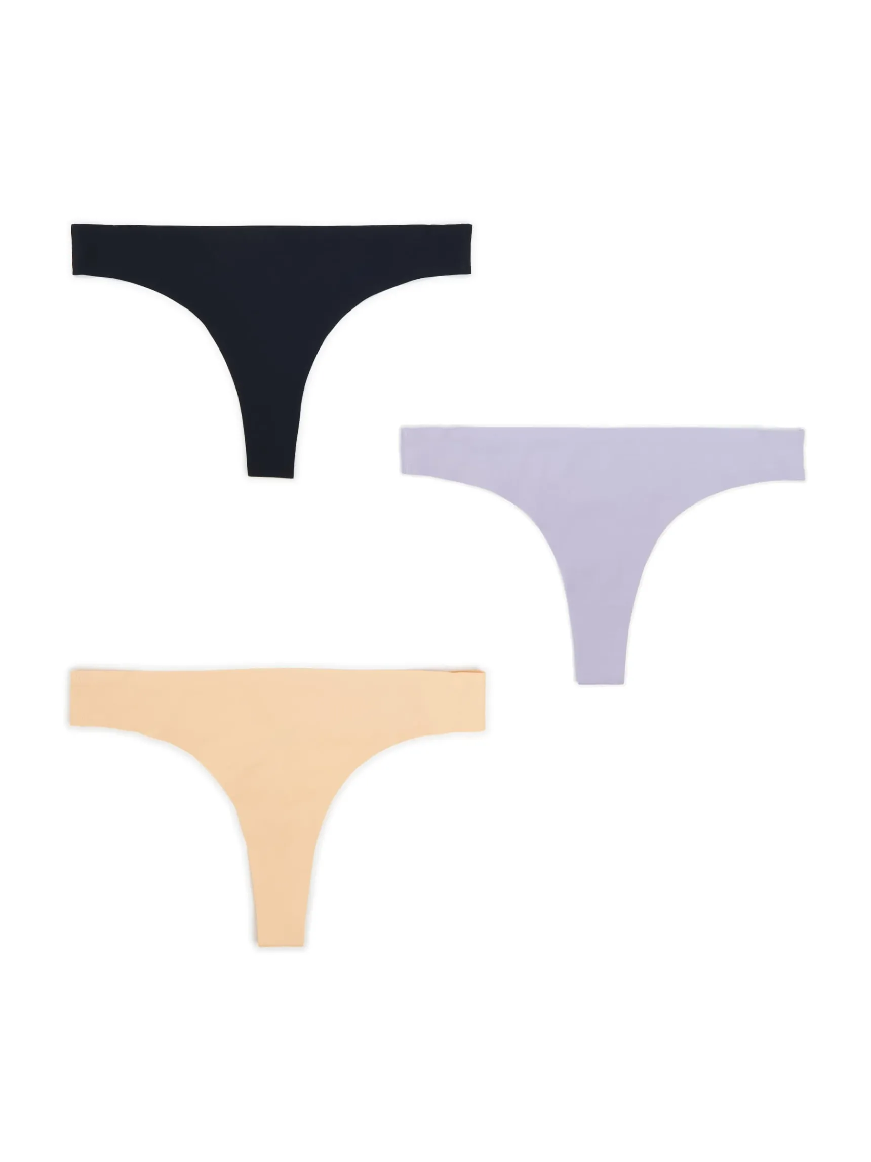 Outlet Cropp 3 pack bezszwowych gładkich stringów czarny