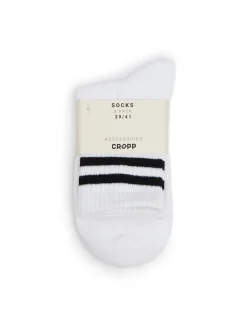 Sale Cropp 3 pack ch skarpet z czarnymi paskami biały