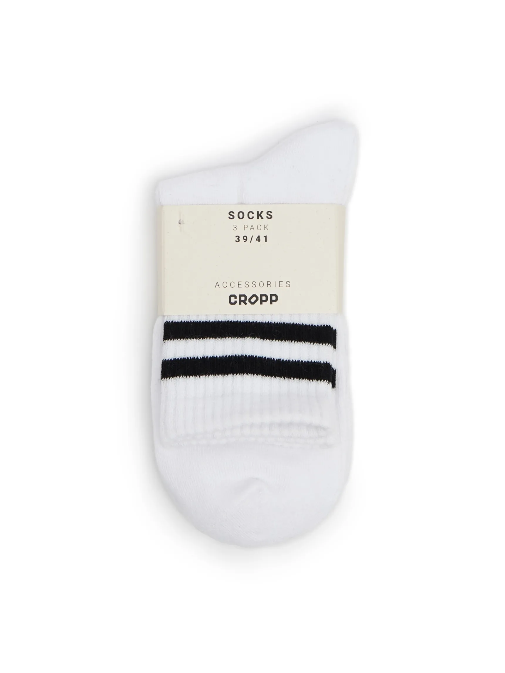 Sale Cropp 3 pack ch skarpet z czarnymi paskami biały