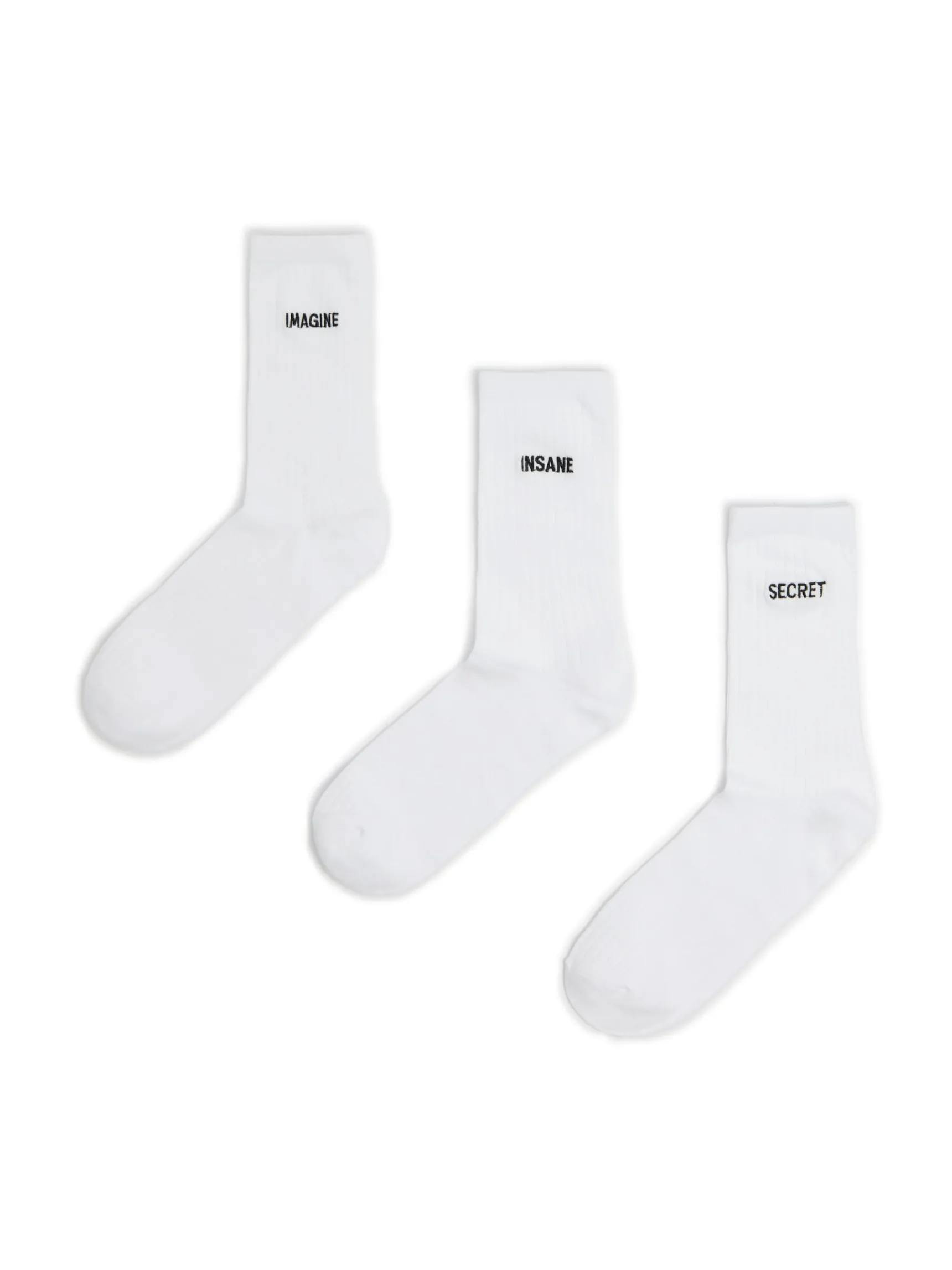 Online Cropp 3 pack ch skarpet z haftem biały
