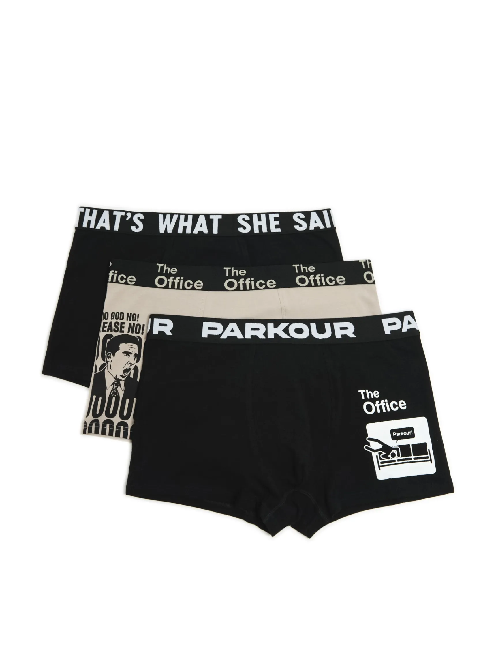 Discount Cropp 3 pack bokserek The Office czarny