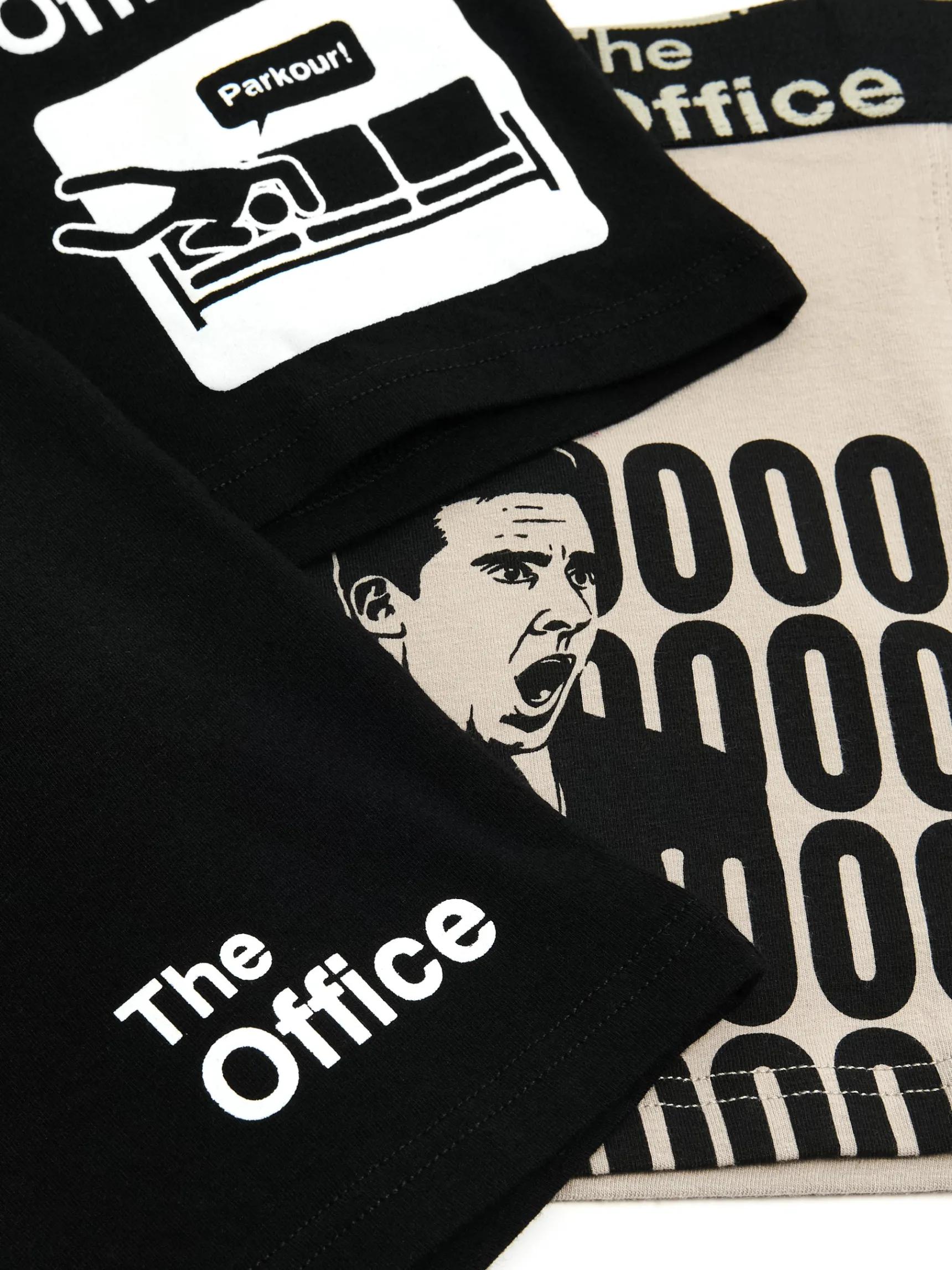 Discount Cropp 3 pack bokserek The Office czarny