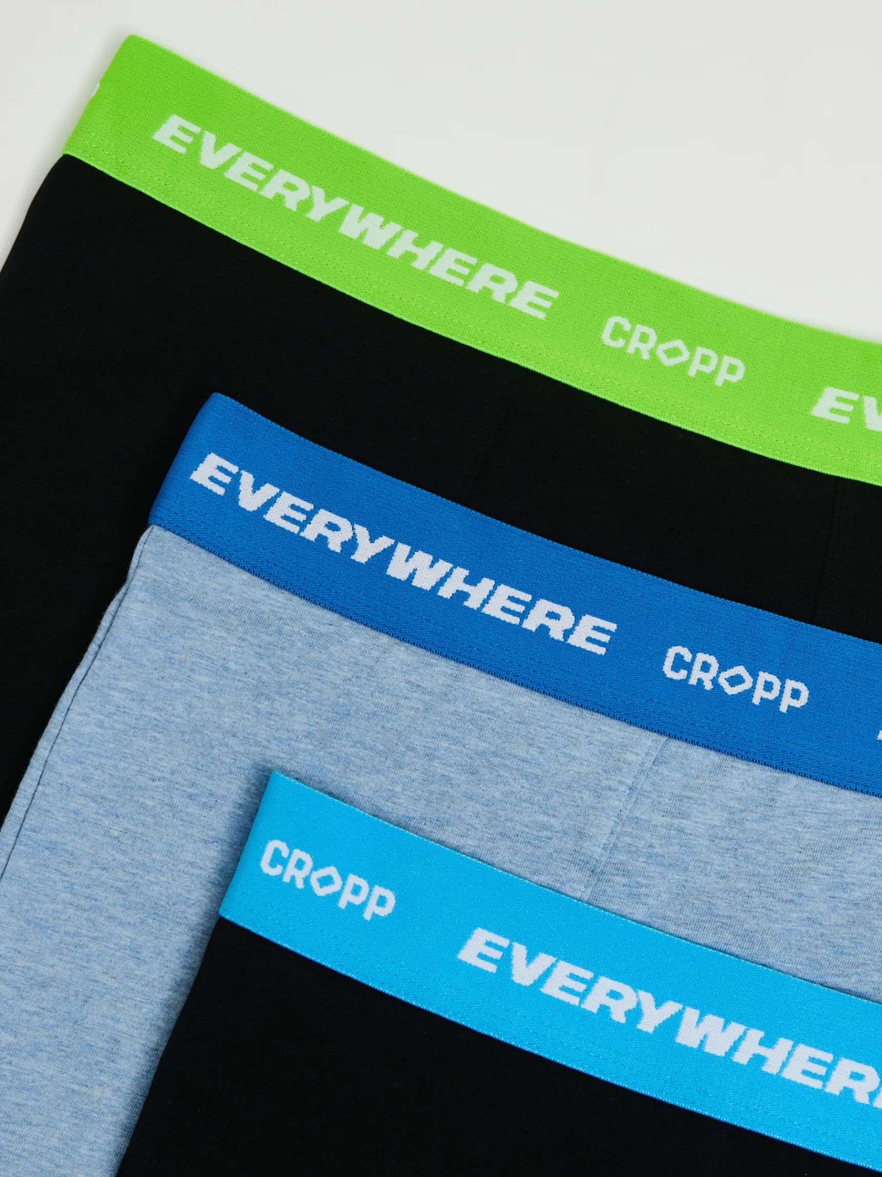 Discount Cropp 3 pack bokserek z kolorowym wykończeniem niebieski