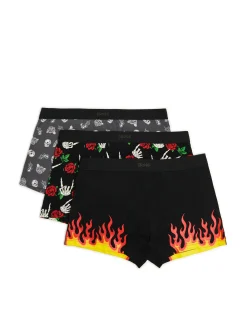 Clearance Cropp 3 pack bokserek z motywem punk rock szary