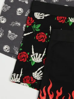 Clearance Cropp 3 pack bokserek z motywem punk rock szary