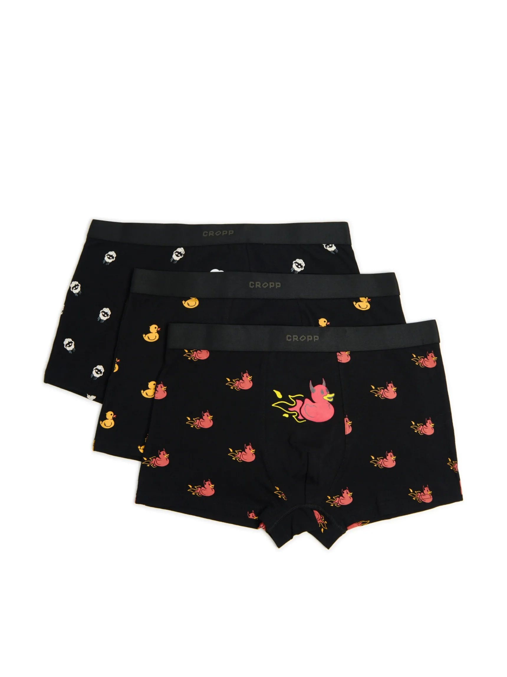 Sale Cropp 3 pack bokserek z motywem zwierzęcym żółty