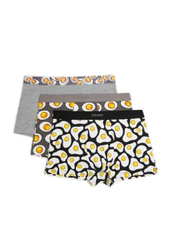 Outlet Cropp 3 pack bokserek z motywem jaj szary