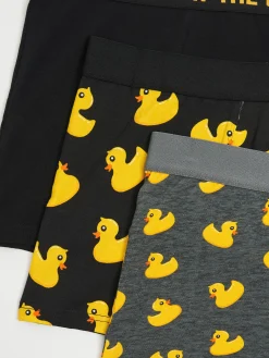 Discount Cropp 3 pack bokserek z motywem kaczek czarny