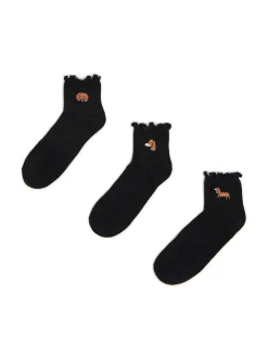 Fashion Cropp 3 pack ch skarpet z jamnikami czarny