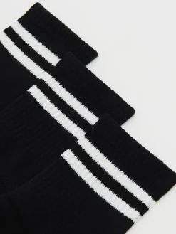Fashion Cropp 3 pack ch skarpet z białymi paskami czarny