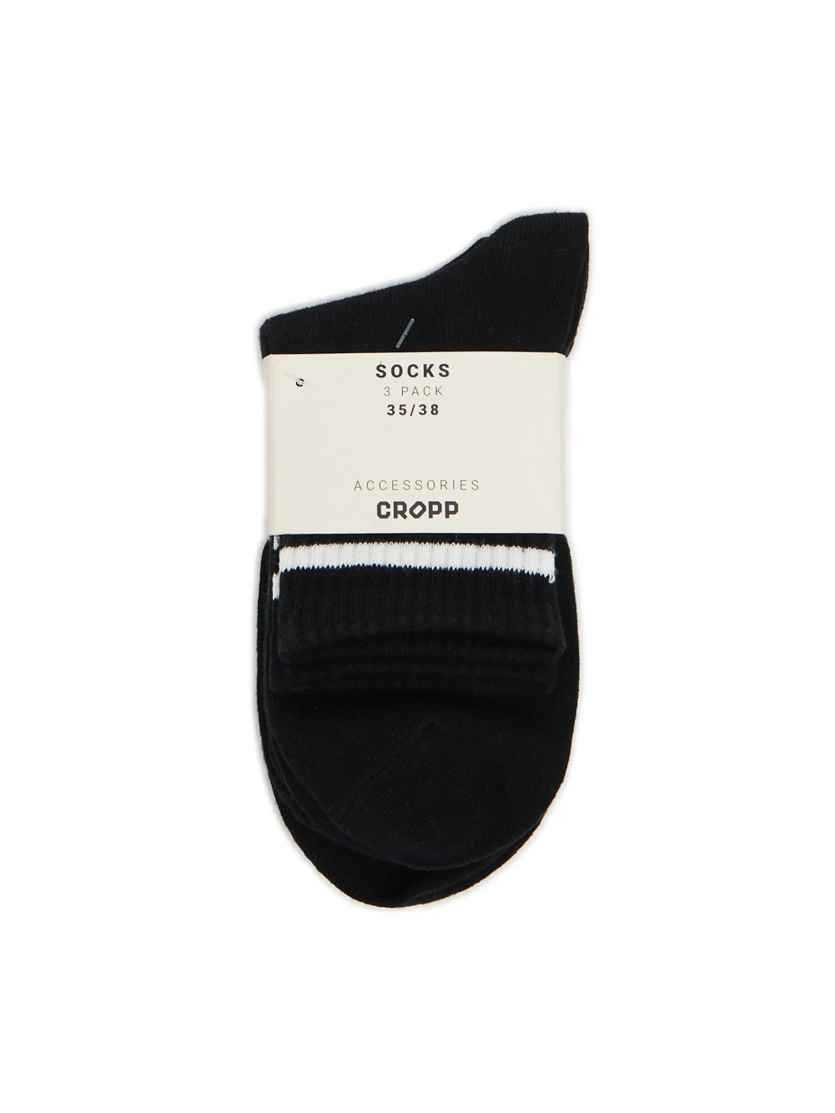 Fashion Cropp 3 pack ch skarpet z białymi paskami czarny