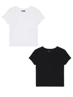 New Cropp 2 pack dopasowanych T-shirtów wielobarwny