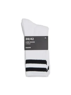 Sale Cropp 3 pack długich ch skarpet basic biały