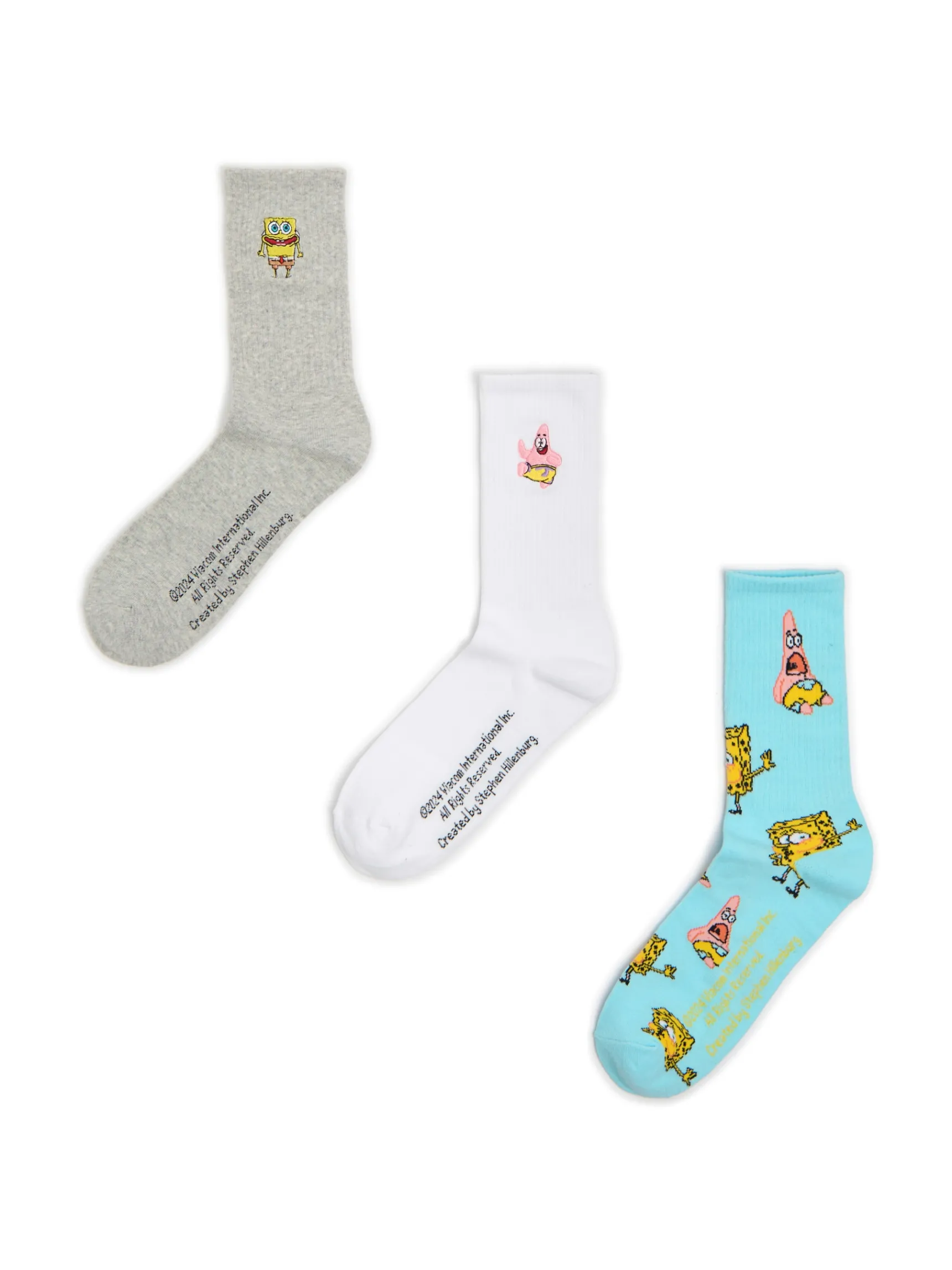 Best Cropp 3 pack długich skarpet SpongeBob SquarePants niebieski