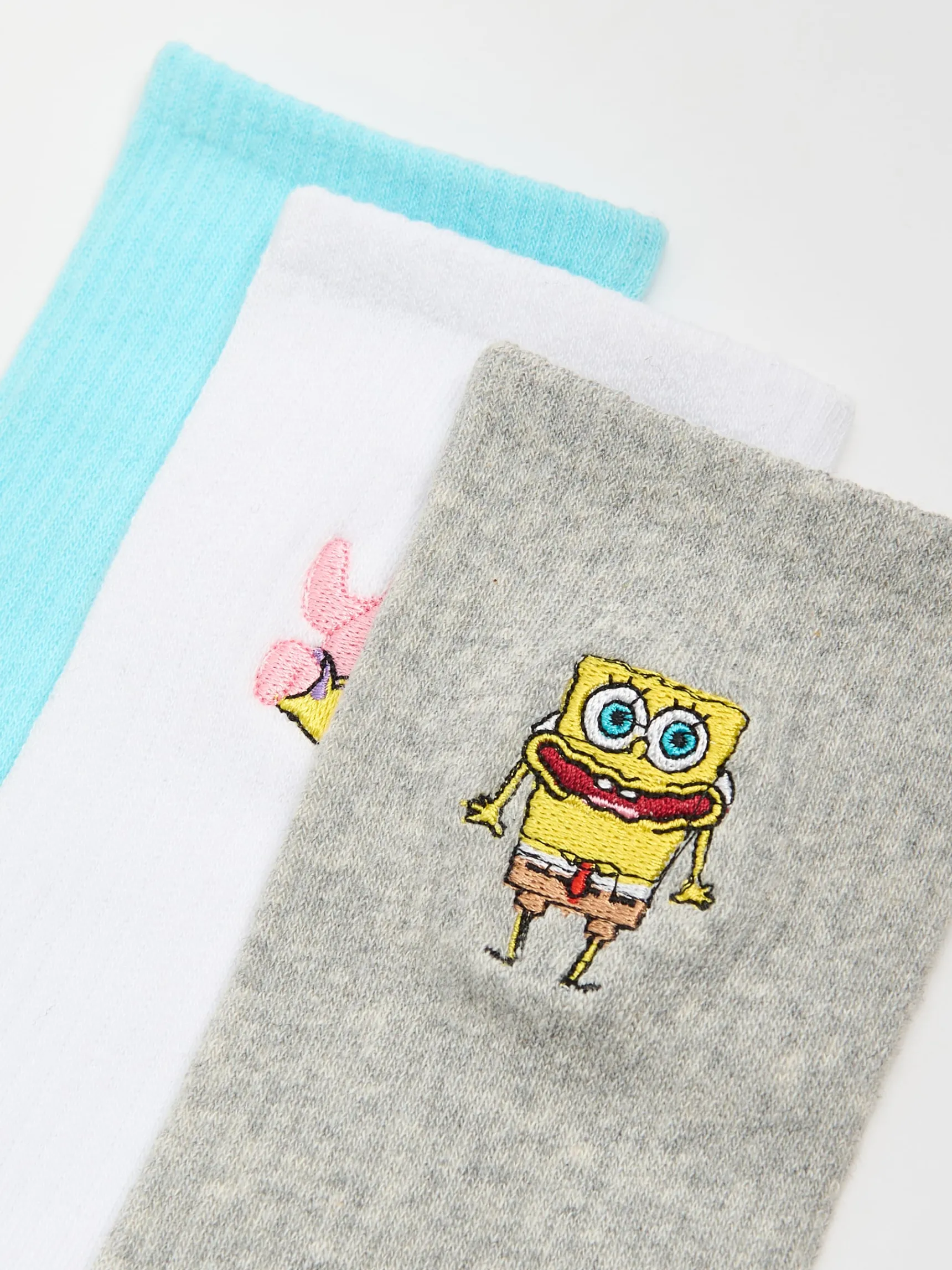 Best Cropp 3 pack długich skarpet SpongeBob SquarePants niebieski