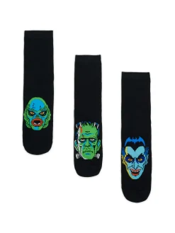 Clearance Cropp 3 pack długich skarpet Universal Monsters czarny