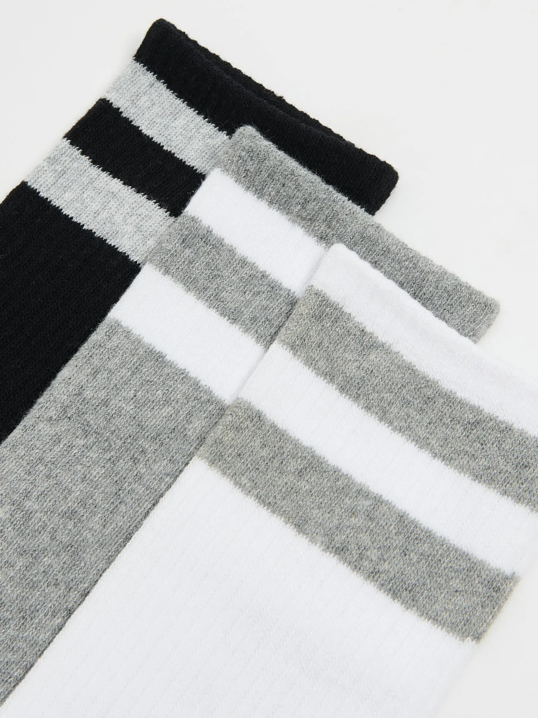 Clearance Cropp 3 pack długich skarpet z paskami szary