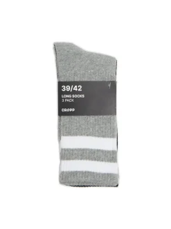 Clearance Cropp 3 pack długich skarpet z paskami szary