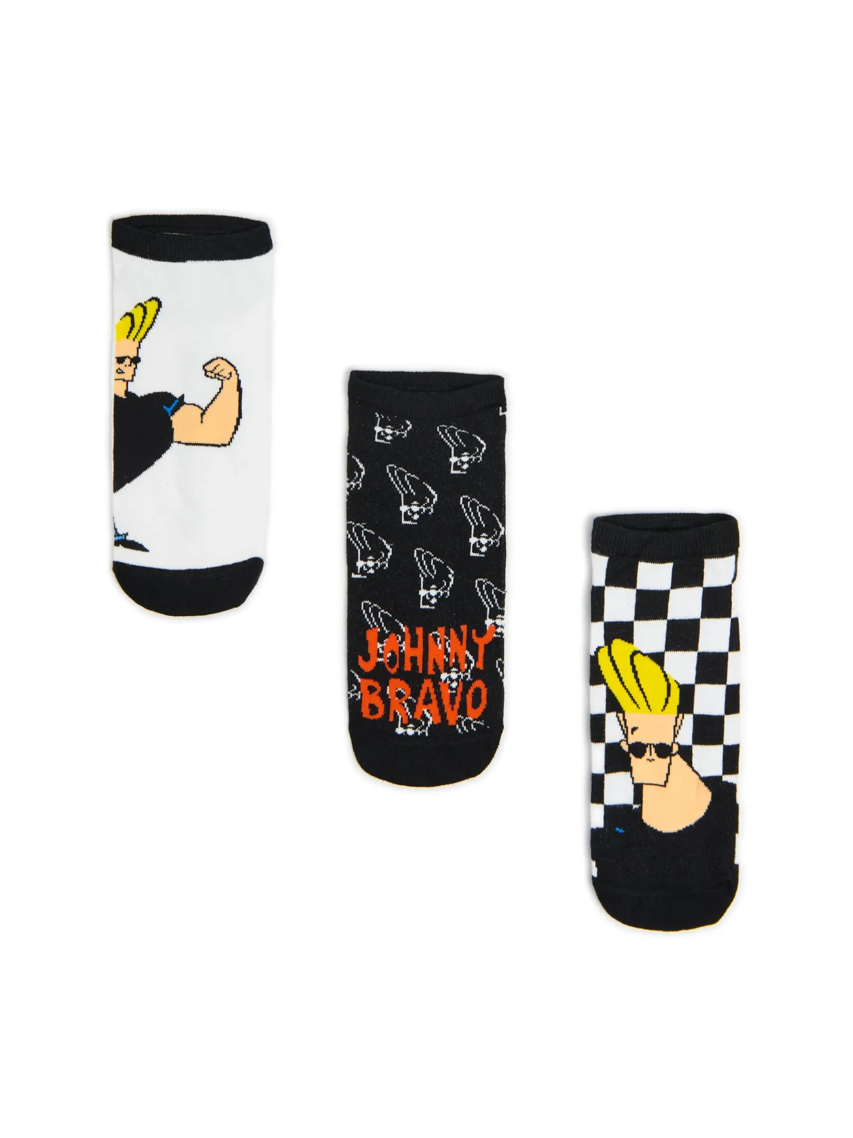 Outlet Cropp 3 pack krótkich skarpet Johnny Bravo czarny