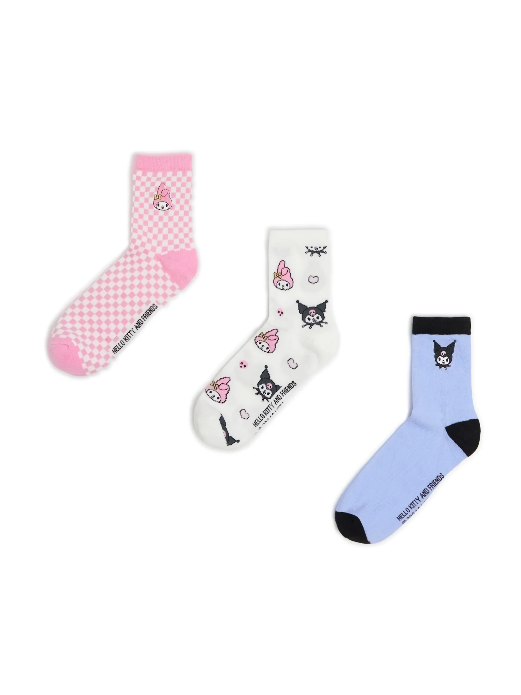 Discount Cropp 3 pack skarpet My Melody i Kuromi wielobarwny