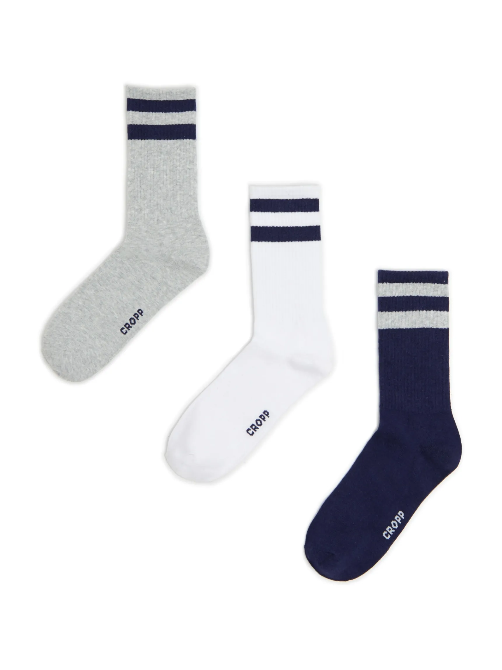 Sale Cropp 3 pack skarpet w paski granatowy