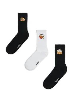 Online Cropp 3 pack skarpet z azjatyckim jedzeniem wielobarwny