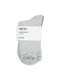 Clearance Cropp 3 pack skarpet z falbaną jasnyszary