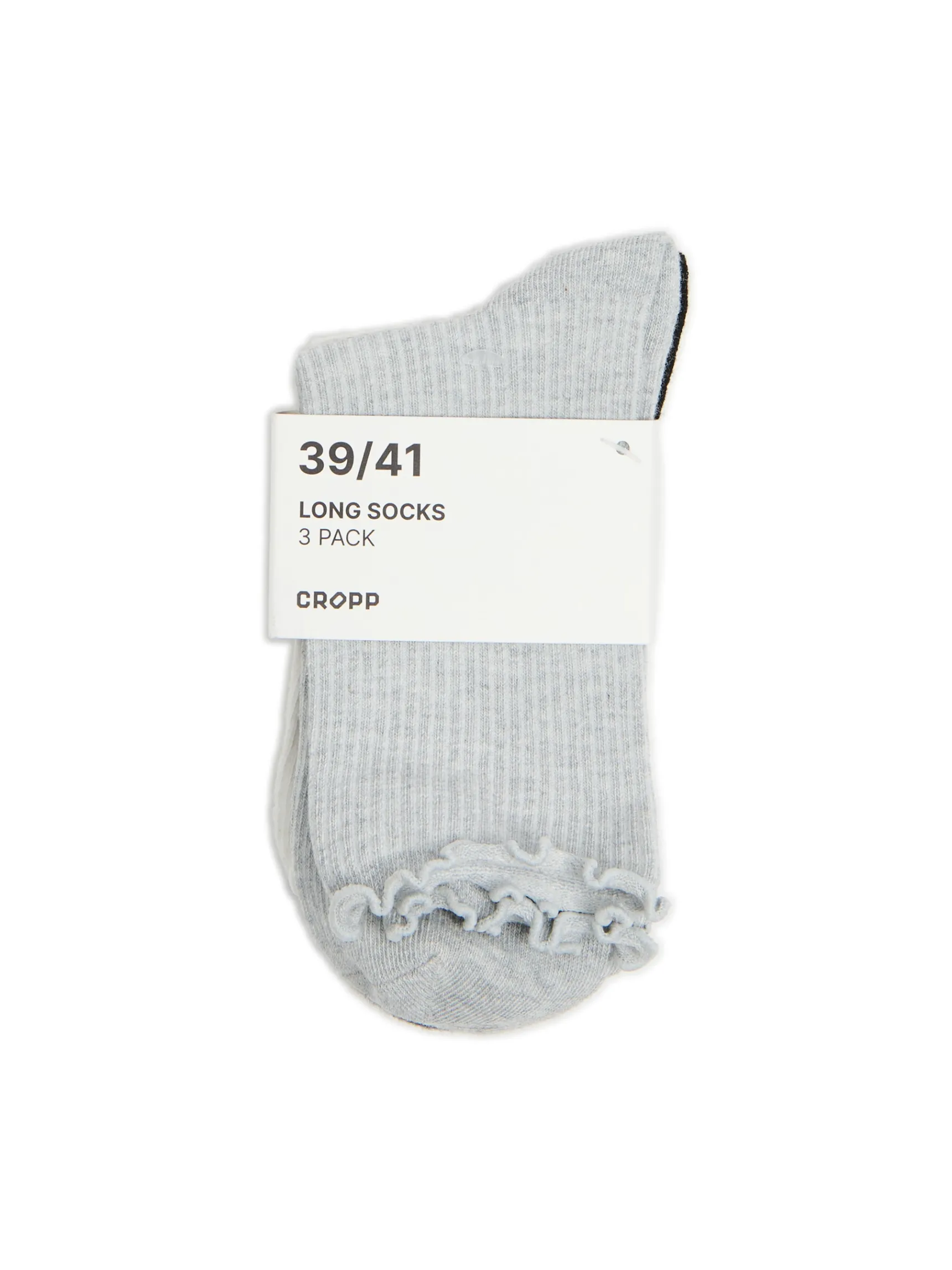 Clearance Cropp 3 pack skarpet z falbaną jasnyszary