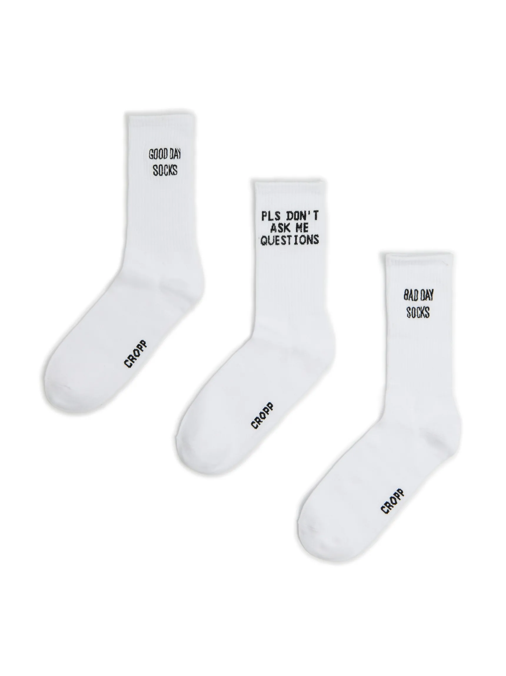 Outlet Cropp 3 pack skarpet ze sloganami biały