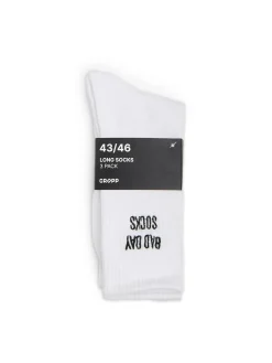 Outlet Cropp 3 pack skarpet ze sloganami biały