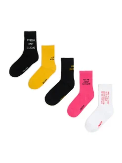 Sale Cropp 5 pack skarpet ze sloganami wielobarwny