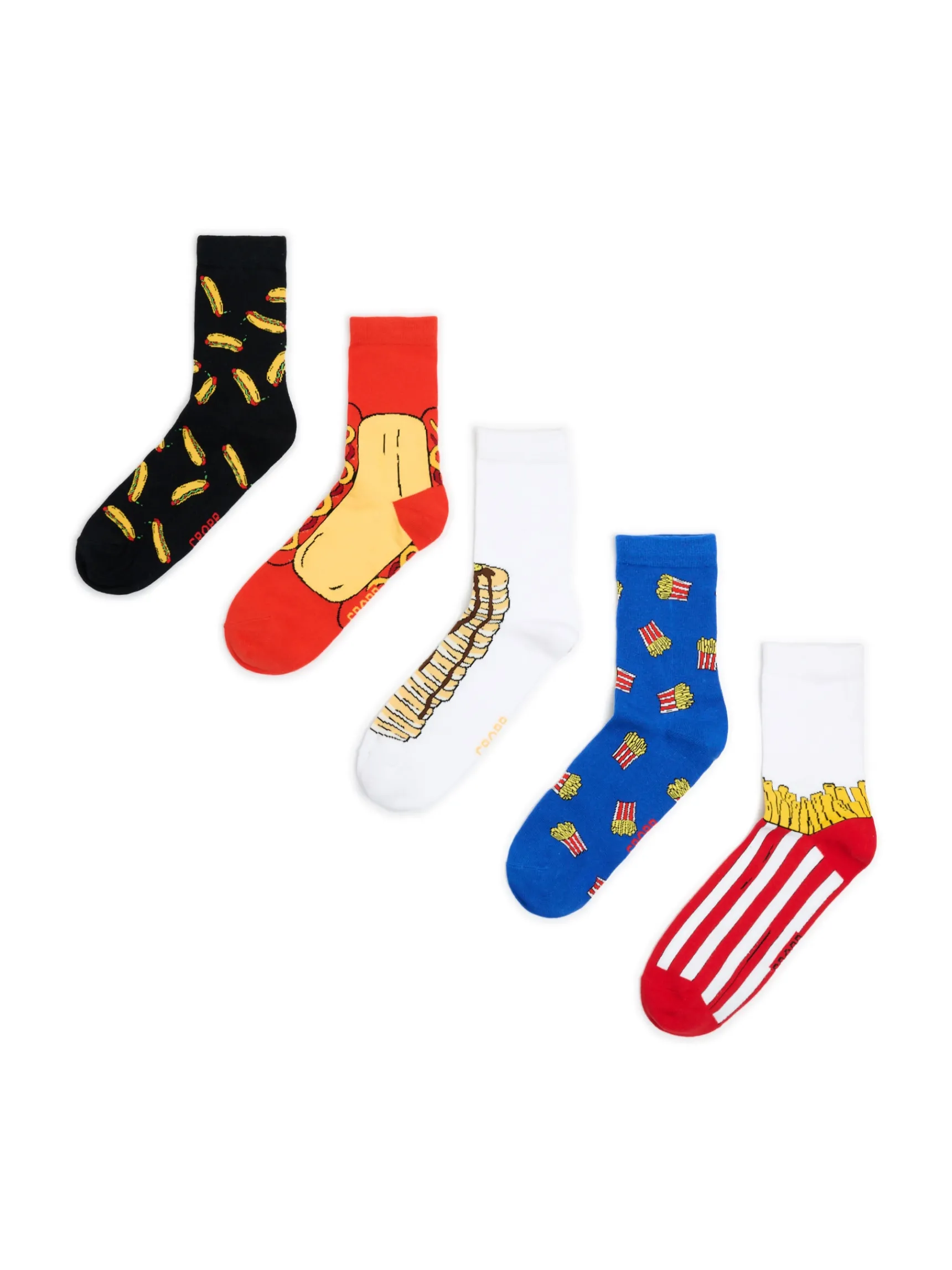 Discount Cropp 5 pack skarpet ze snackami wielobarwny