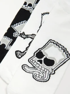 Sale Cropp 3 pack skarpetek The Simpsons biały