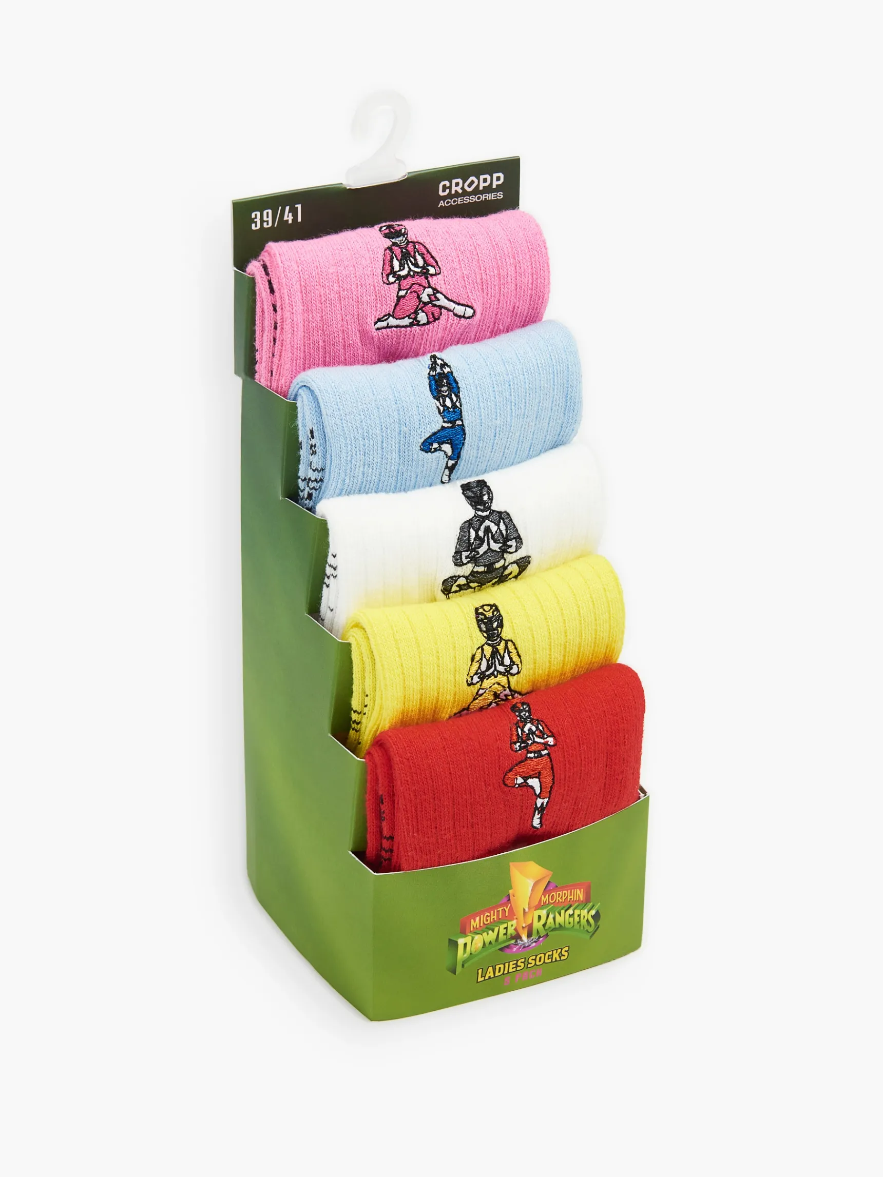 Discount Cropp 5 pack skarpetek z haftem Power Rangers wielobarwny