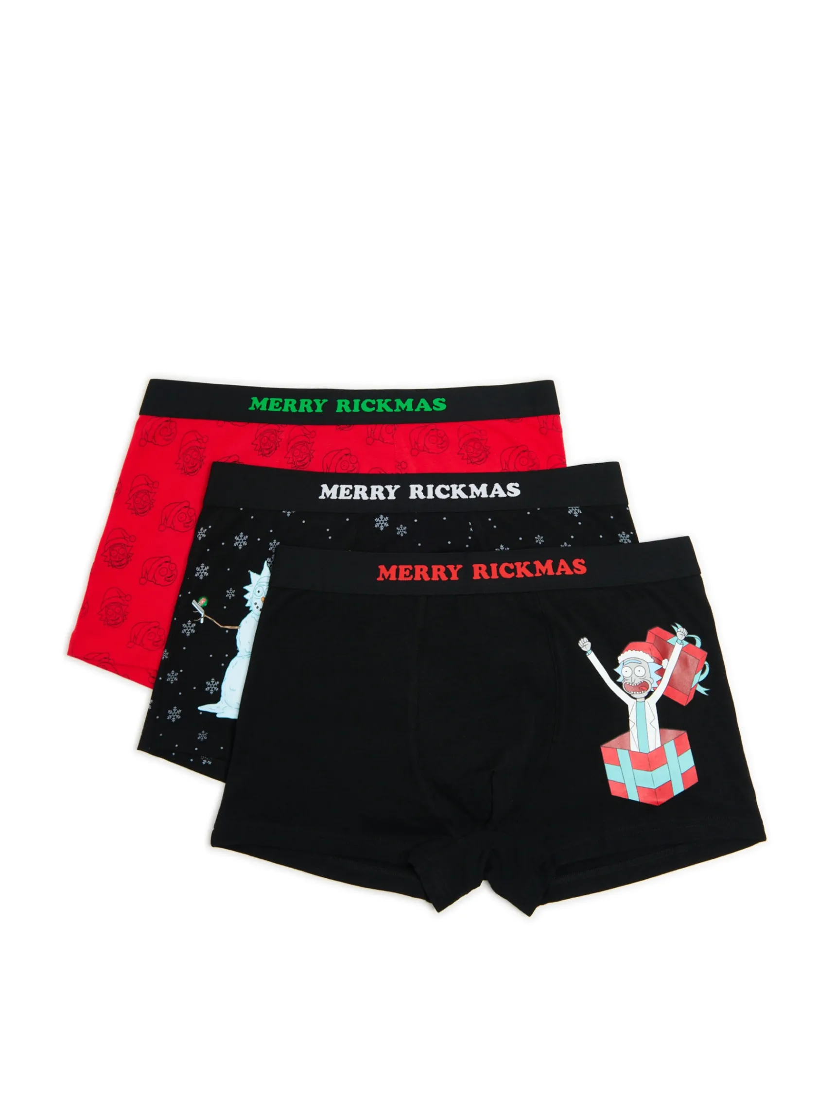 Discount Cropp 3 pack świątecznych bokserek Rick i Morty czarny