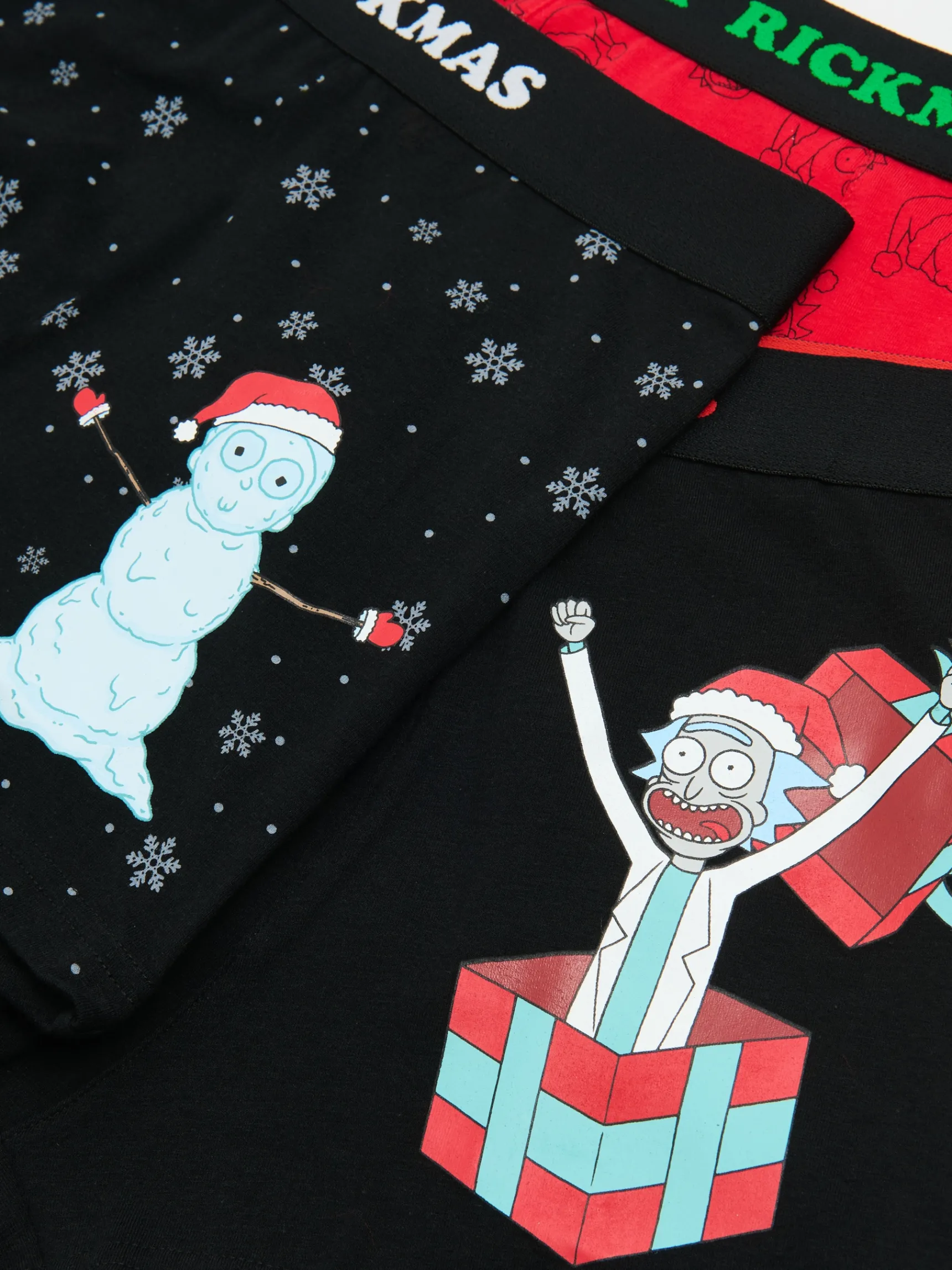 Discount Cropp 3 pack świątecznych bokserek Rick i Morty czarny