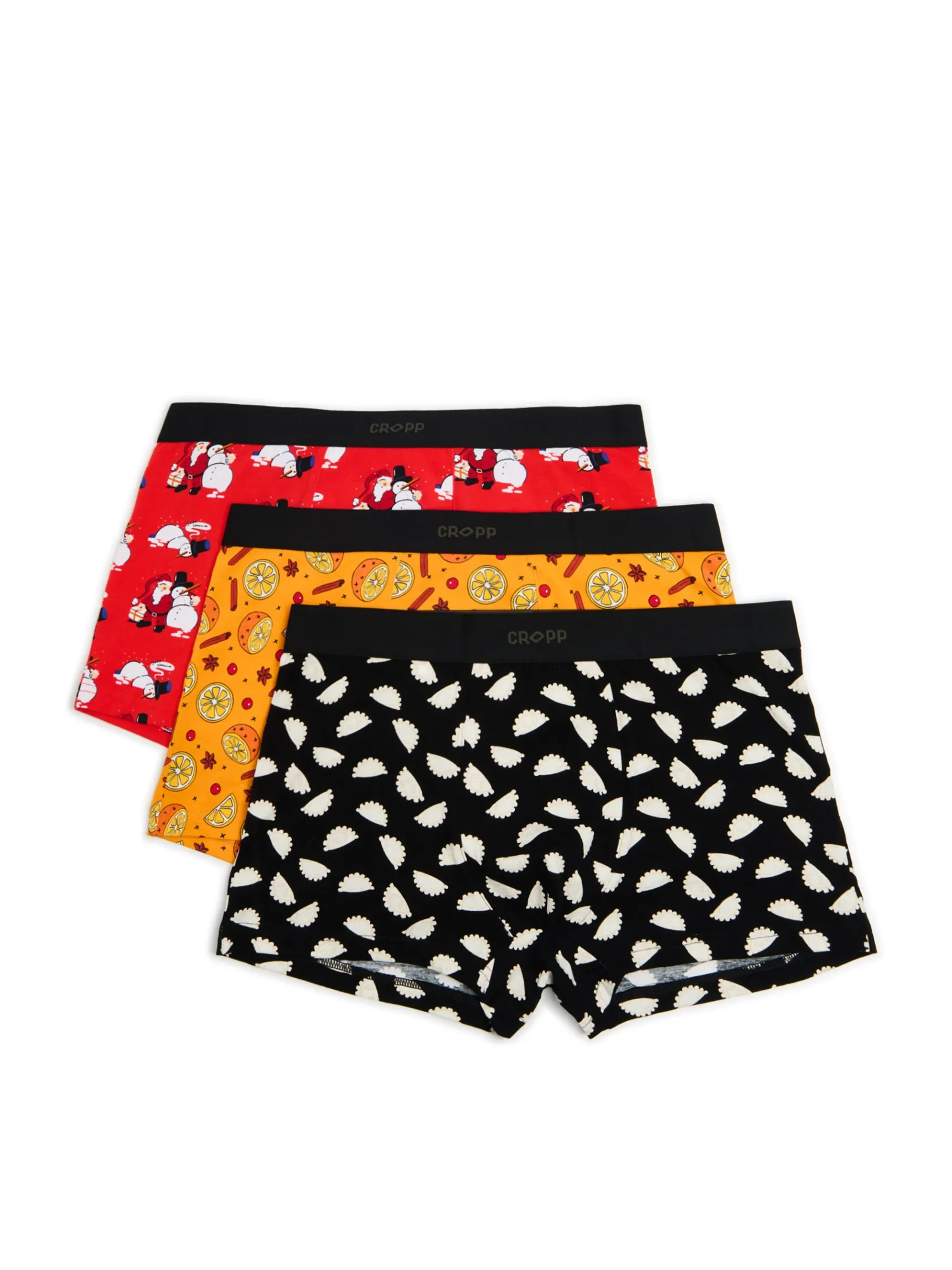 Outlet Cropp 3 pack świątecznych bokserek pomarańczowy