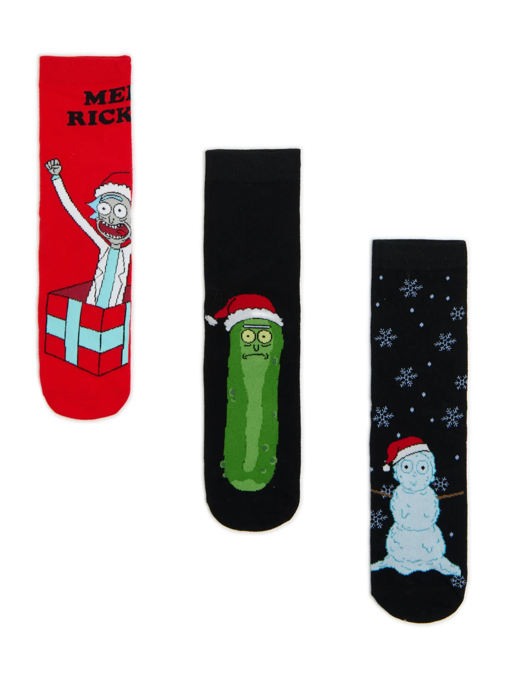 Sale Cropp 3 pack świątecznych skarpet Rick i Morty czarny