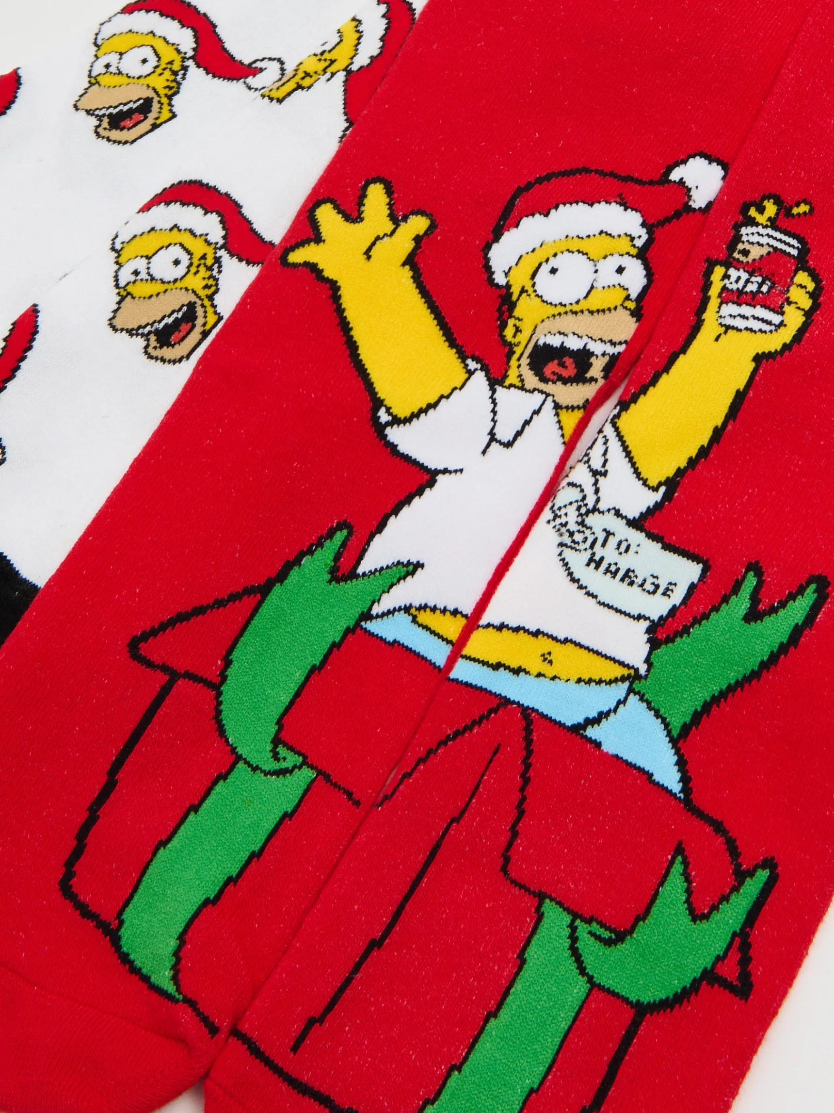 Outlet Cropp 2 pack świątecznych skarpet Simpsonowie czerwony