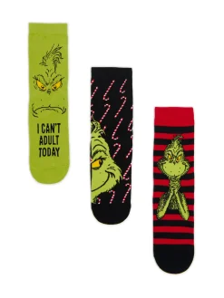 Discount Cropp 3 pack świątecznych skarpet Grinch zielony
