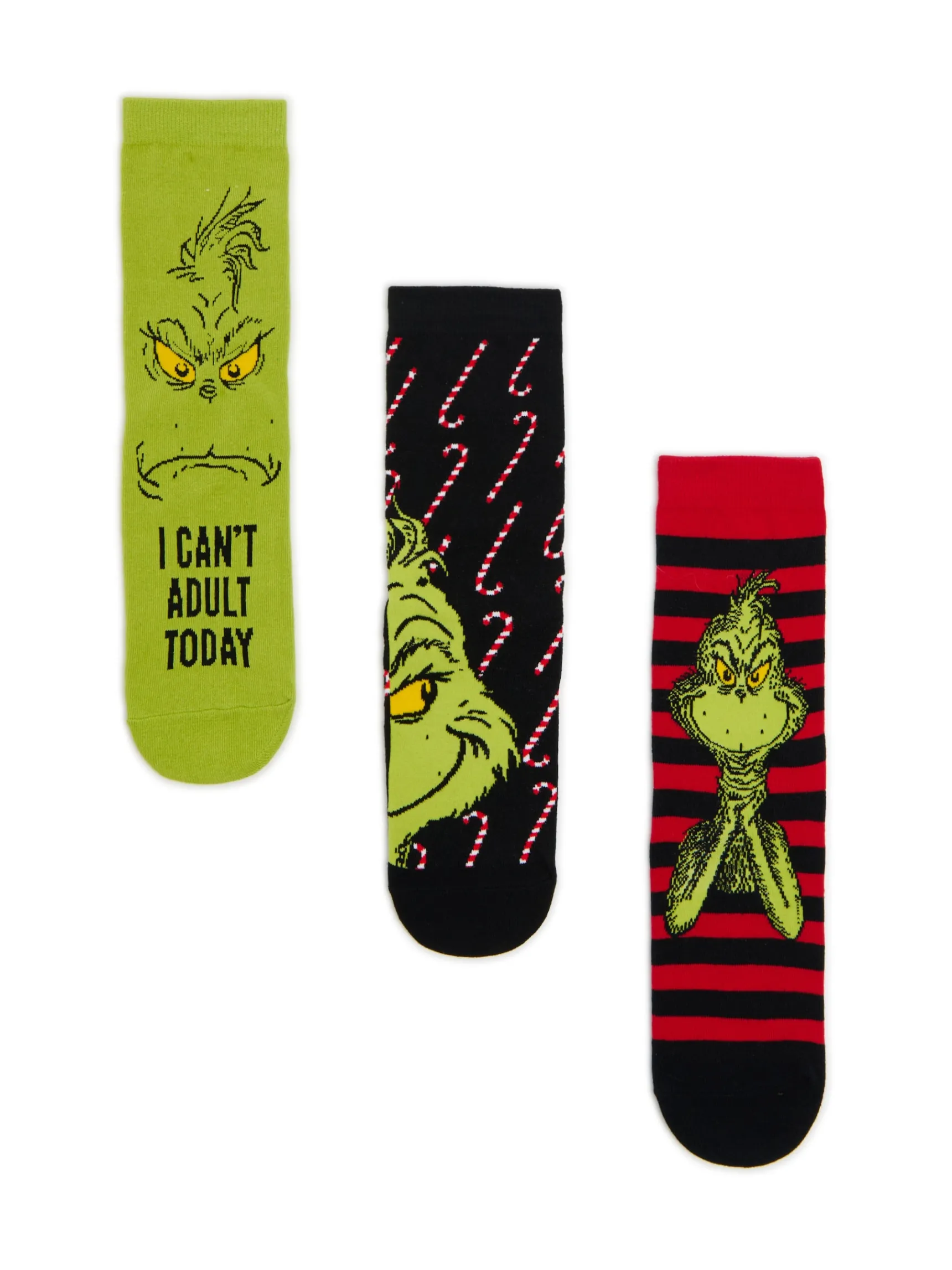 Discount Cropp 3 pack świątecznych skarpet Grinch zielony