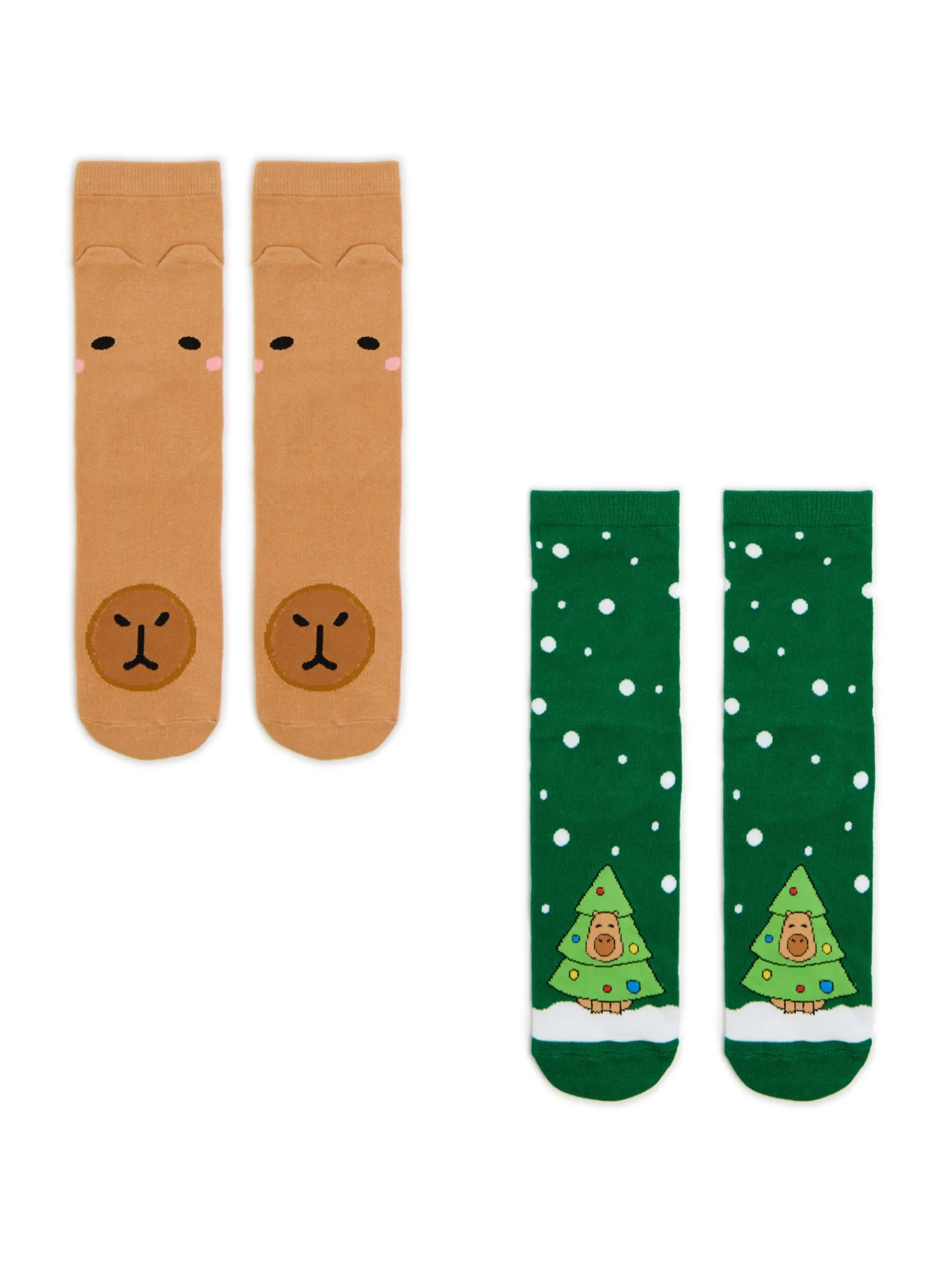 Outlet Cropp 2 pack świątecznych skarpet z kapibarą wielobarwny