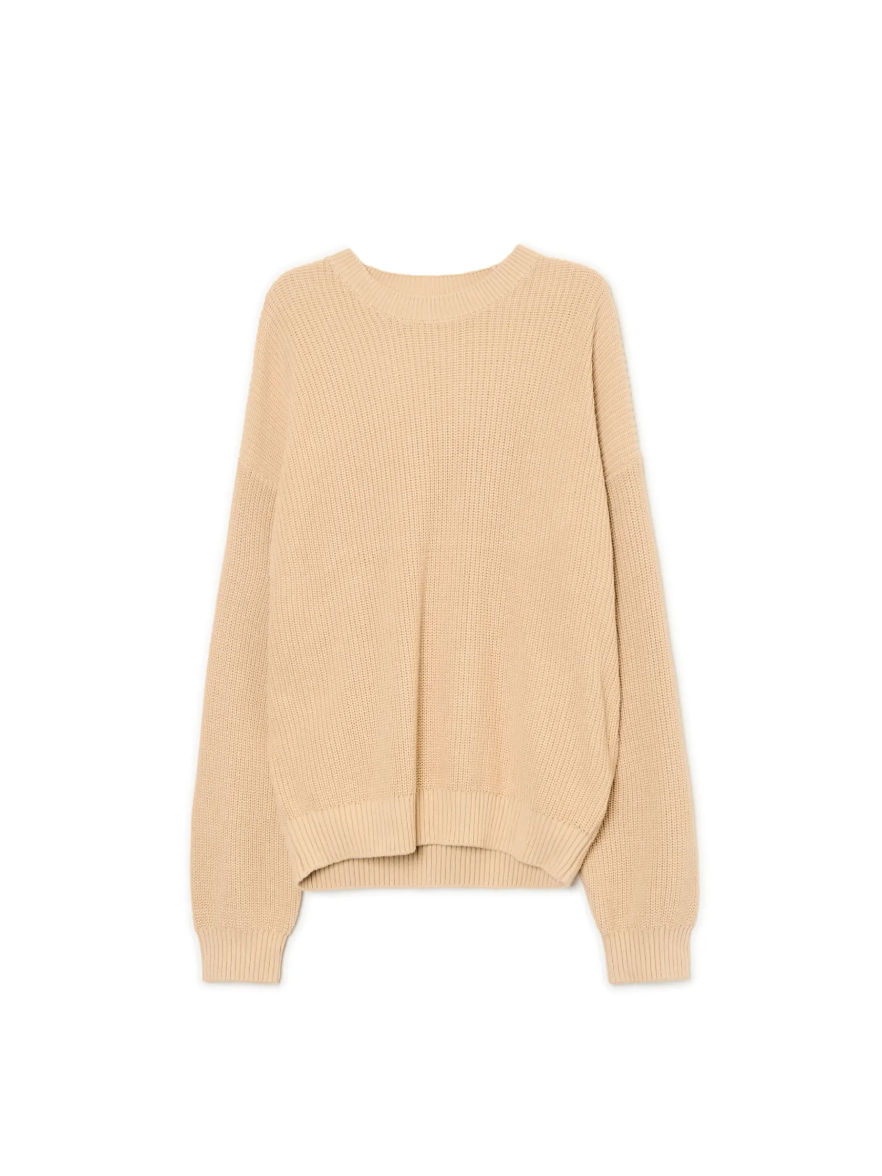 Discount Cropp Żakardowy sweter beżowy