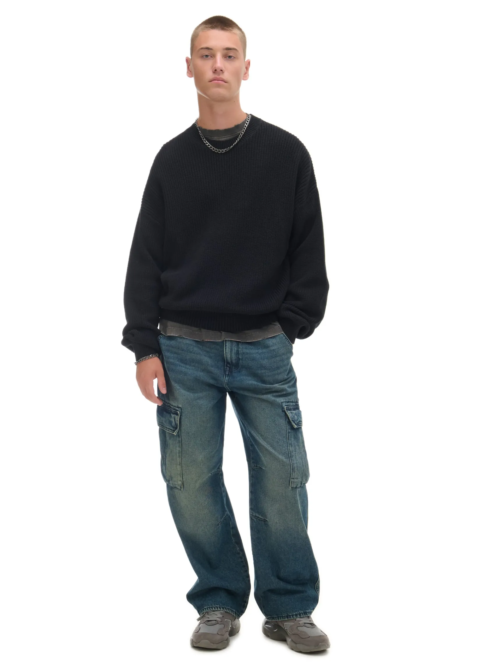 Best Cropp Żakardowy sweter czarny