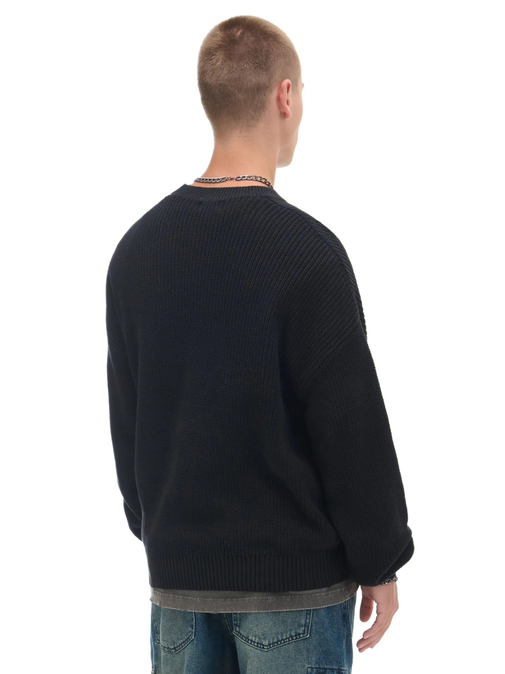 Best Cropp Żakardowy sweter czarny