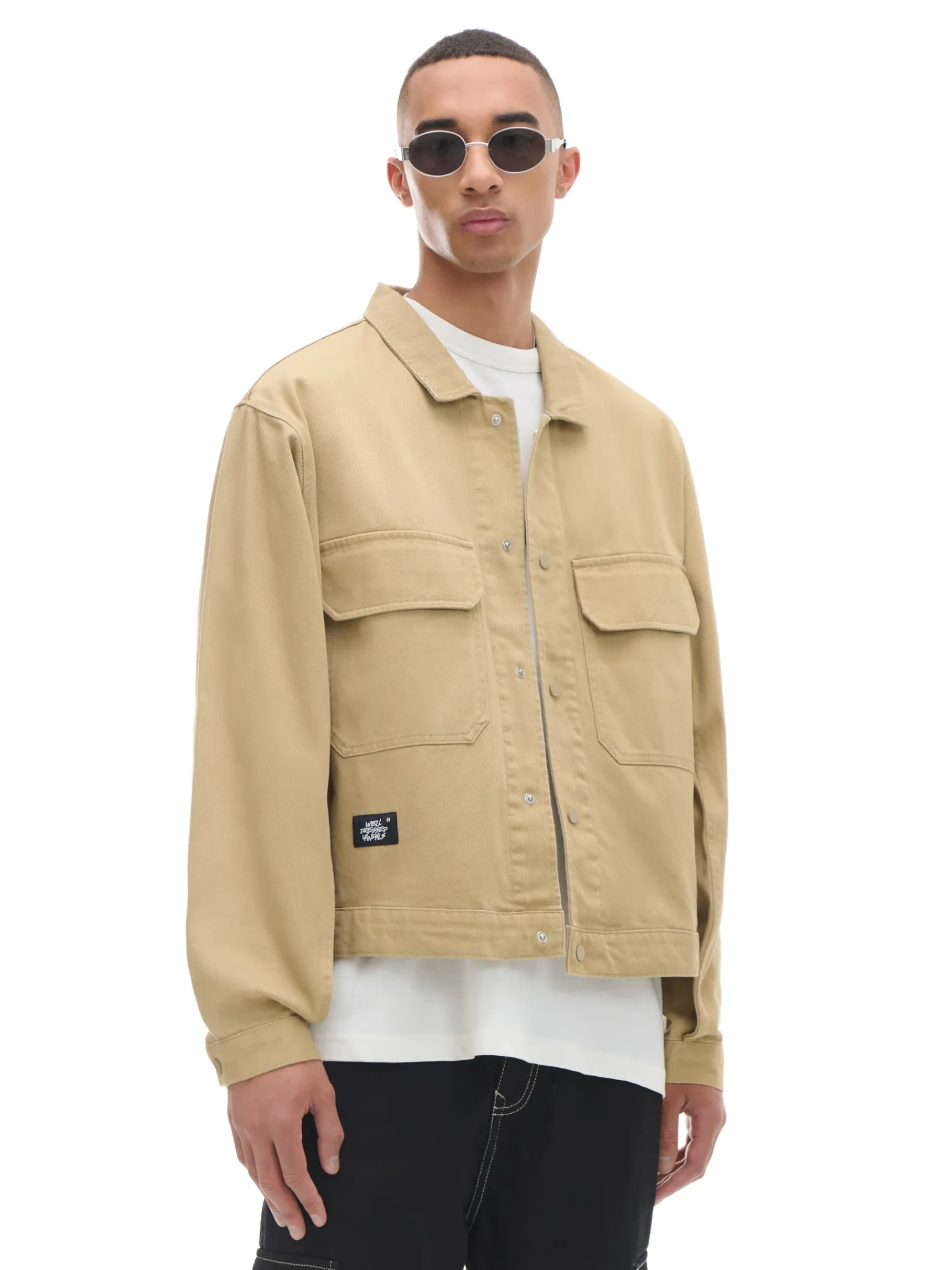 Clearance Cropp Bawełniana kurtka katanka beżowy