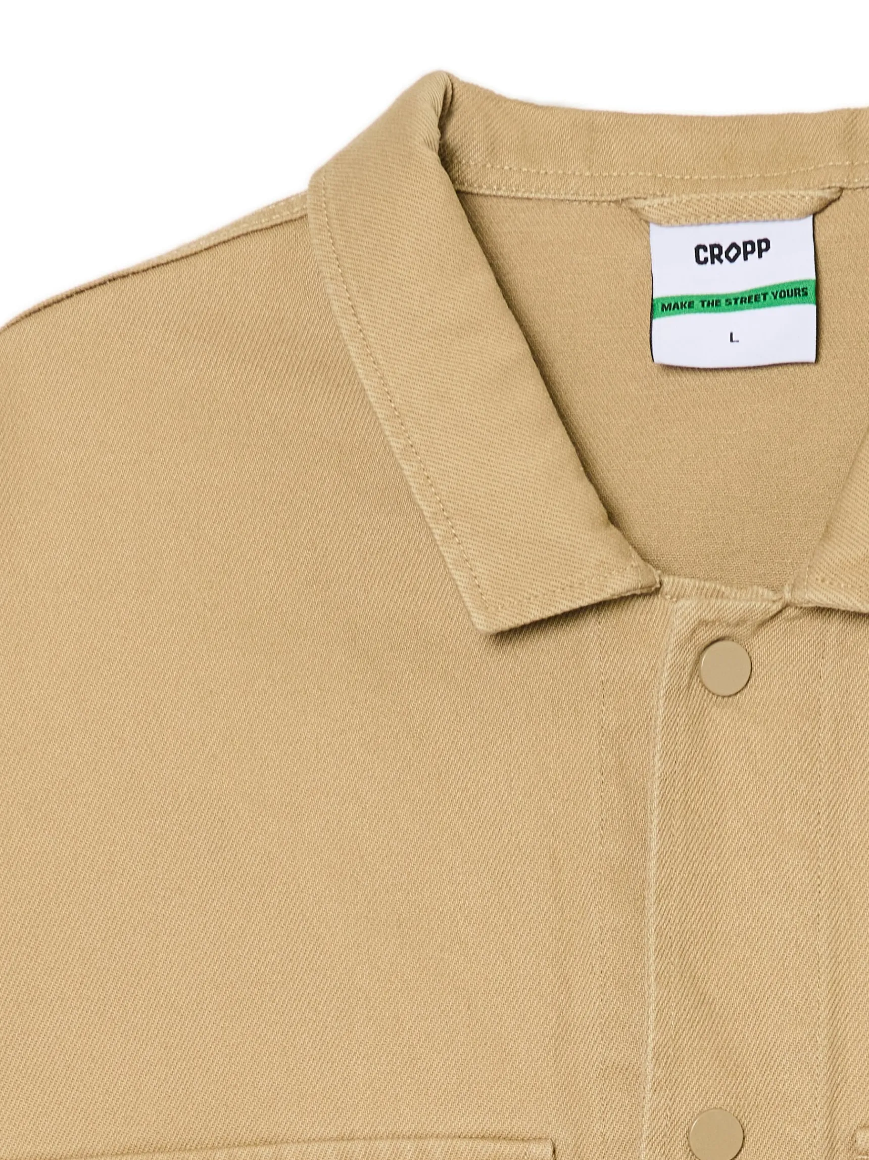 Clearance Cropp Bawełniana kurtka katanka beżowy