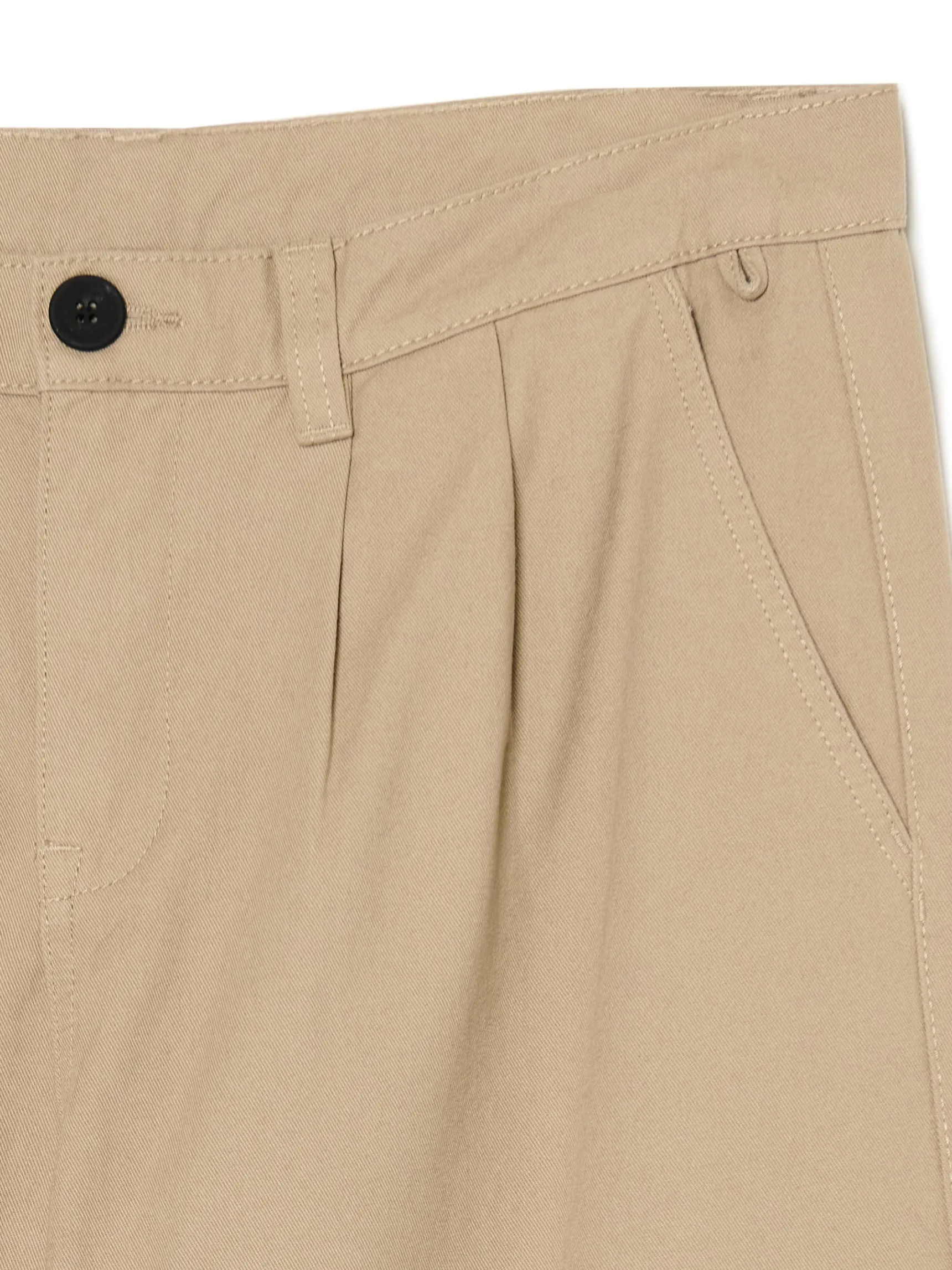 Clearance Cropp Bawełniane spodnie loose beżowy
