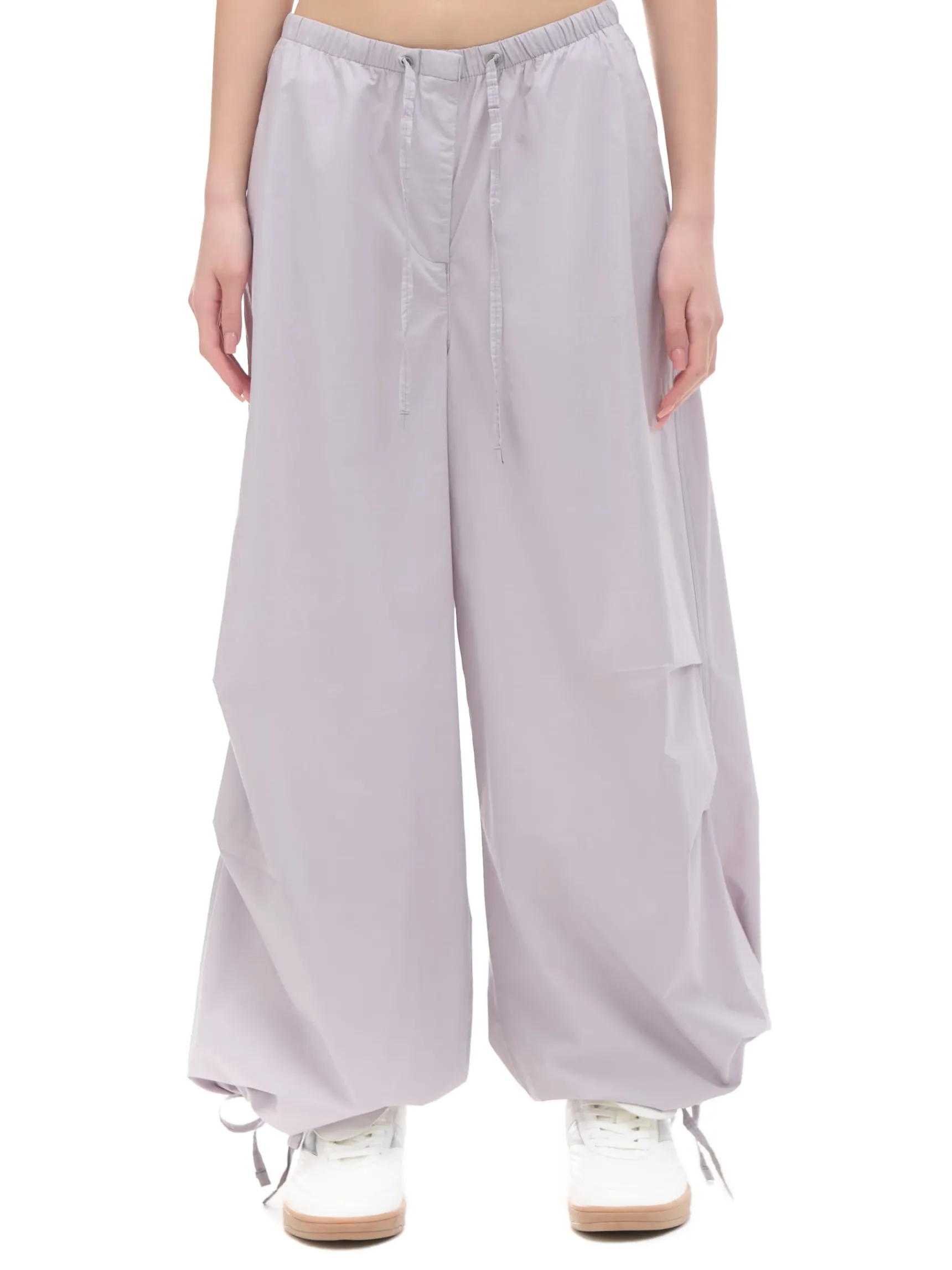 Sale Cropp Bawełniane spodnie wide leg beżowy