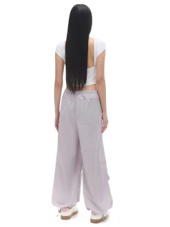 Sale Cropp Bawełniane spodnie wide leg beżowy